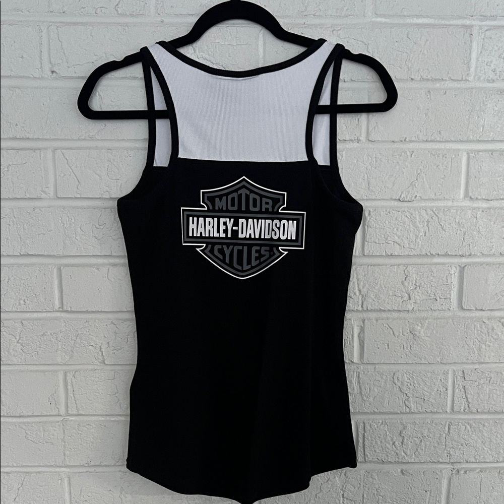 Harley Davidson Women's Black and White Tank Top Size Small - Picture 4 of 11
